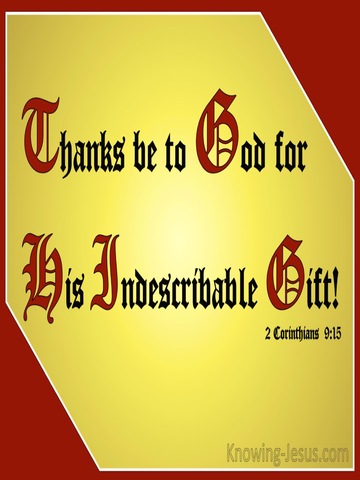 2 Corinthians 9:15 Jesus The Incomparable Gift (maroon)